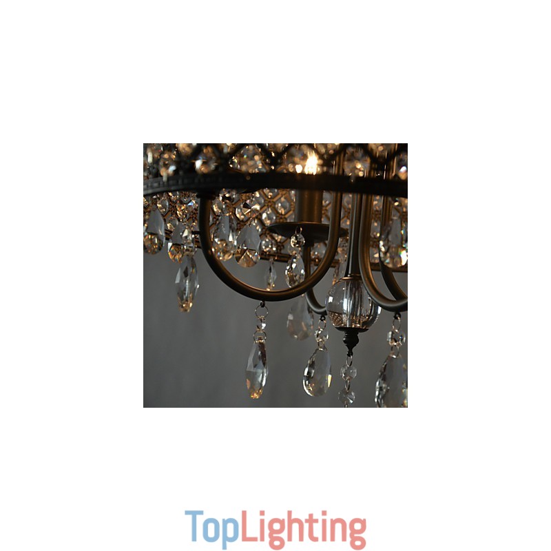 Modern Contemporary Drum Crystal Chrome Chandelier