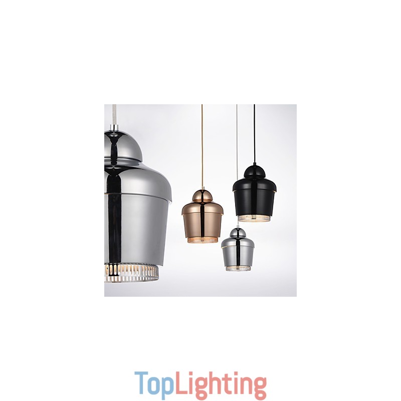 Pendant Lamp 1 Light Modern Simplicity Golden Chrome Black White Carbon Steel Metal Chandelier
