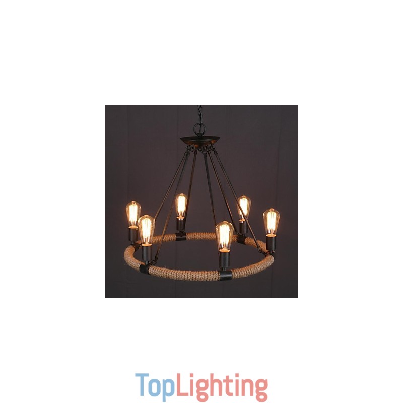 Country Mini Style Painting Metal Pendant Light