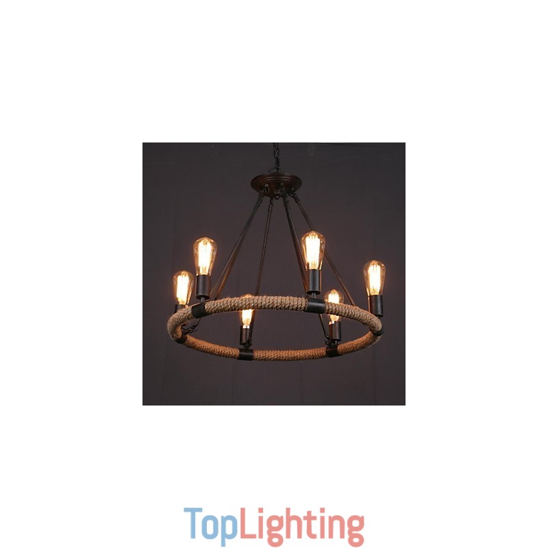 Country Mini Style Painting Metal Pendant Light