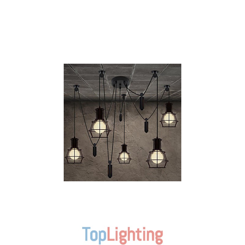 5 Heads Chandelier Rustic Lodge Vintage Retro Country Metal