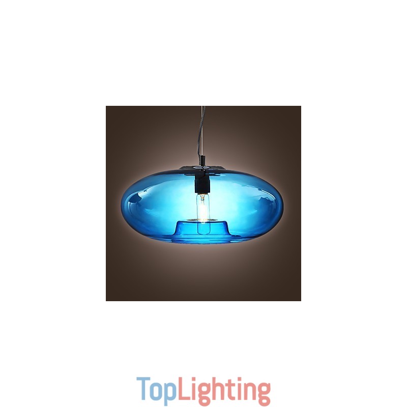 Pendant Light Modern Design Blue Glass Bulb Included