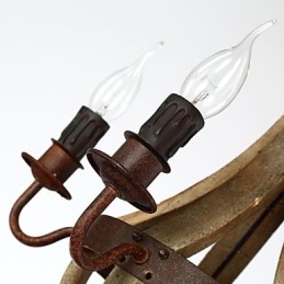 Vintage Mini Style Painting Wood Bamboo Chandelier