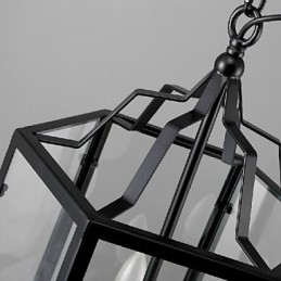 Traditional Classic Vintage Retro Lantern Country Mini Style Painting Metal Pendant Light Dining