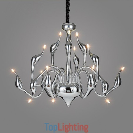 15 Light Silver Modern Contemporary Chrome Electroplated Metal Chandelier 15 Light Silver Modern Contemporary Chrome Electroplated Metal Chandelier