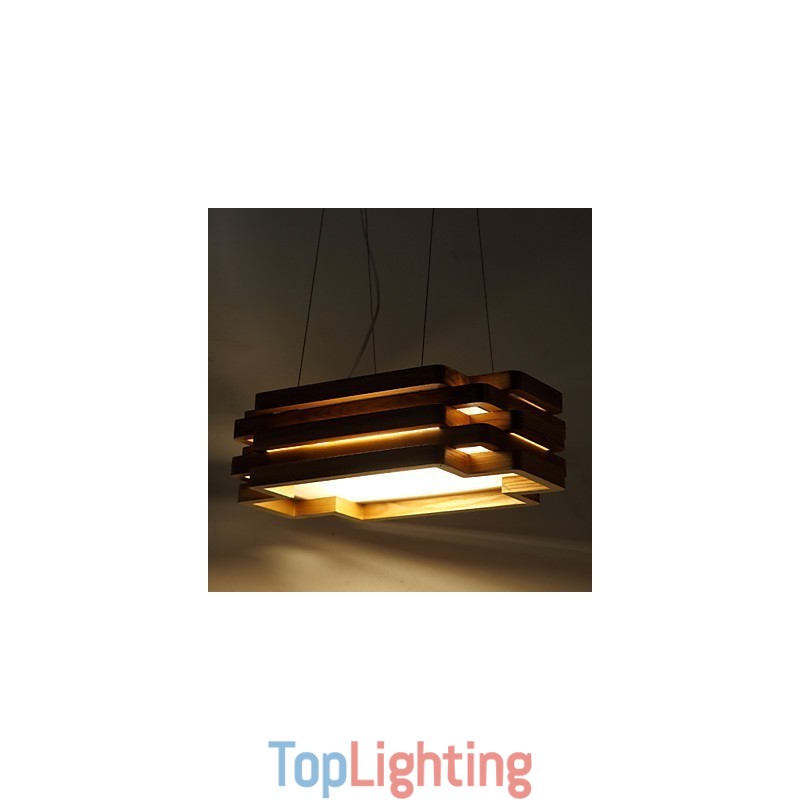 Modern Contemporary Country Mini Style Wood Bamboo Pendant Light