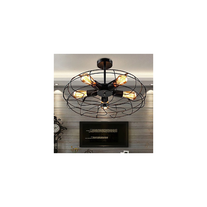 Industrial Vintage Metal Fan Pendant Lamp Steampunk Ceiling Chandelier Light