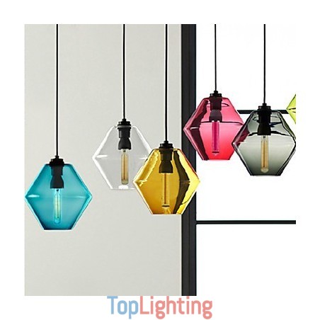 Candy Color Single Head Art Glass Chandelier Pendant Light with Glass Shade (Grey Yellow Green Red Pink Blue White) Candy Color Single Head Art Glass Chandelier Pendant Light with Glass Shade (Grey Yellow Green Red Pink Blue White)