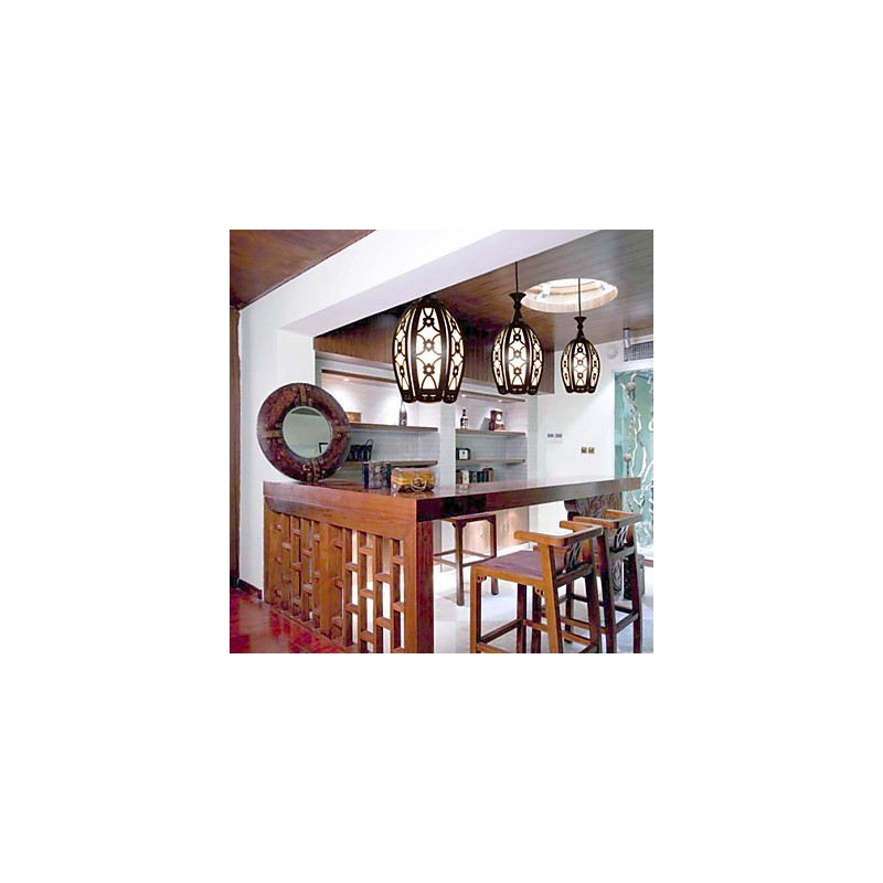 Contemporary And Contracted Creative Wood Dining Pendent Lamp Lamp Light