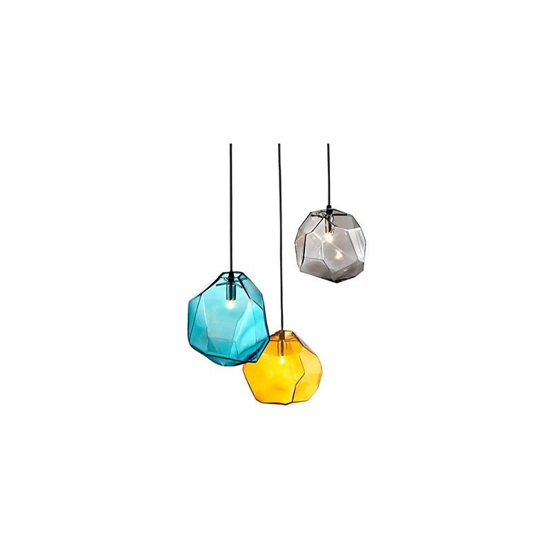 Creative Ice Crystal Glass Diamond Pendant Chromatic Droplight Lamp Light