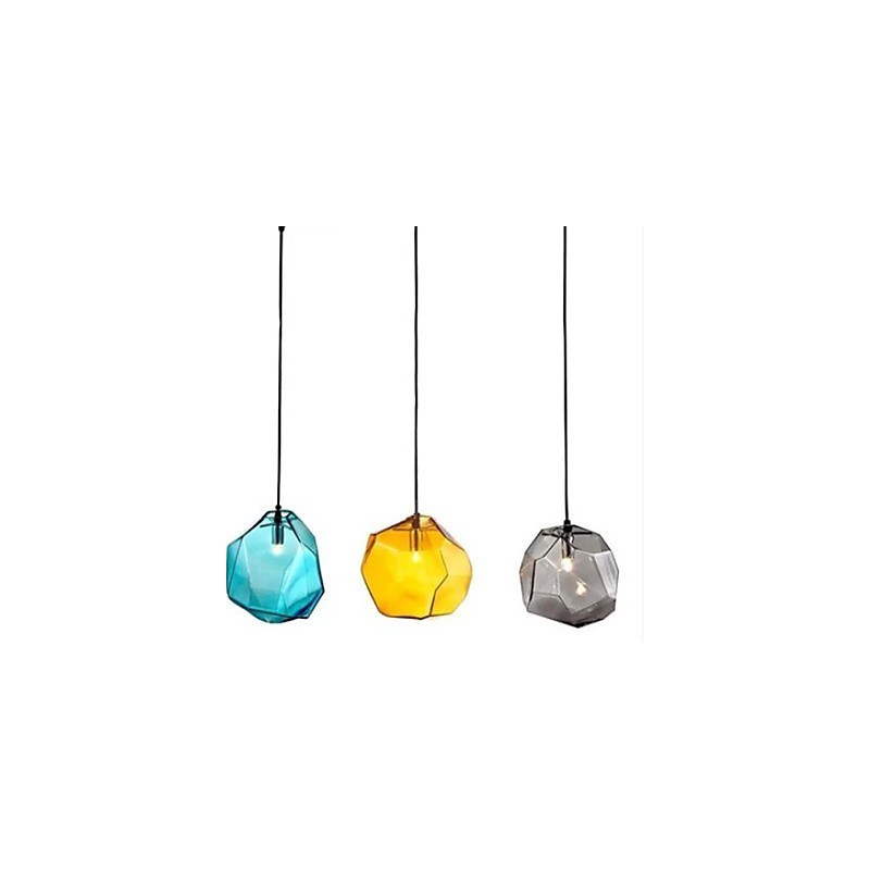 Creative Ice Crystal Glass Diamond Pendant Chromatic Droplight Lamp Light