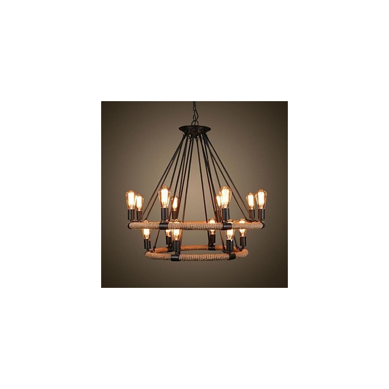 Traditional Classic Rustic Lodge Vintage Retro Country Painting Metal Pendant Light