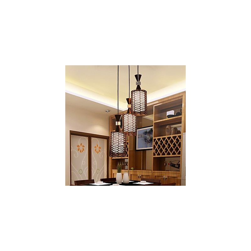 The Cane Makes Up Hand Woven Individuality Creative Arts Droplight Lamp Light