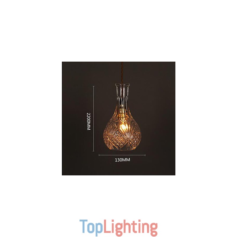 Romantic Bottle Creative Carved Art Glass Chandelier Light Pendant Light
