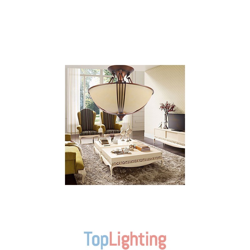 Rustic Lodge Vintage Mini Style Painting Metal Pendant Light