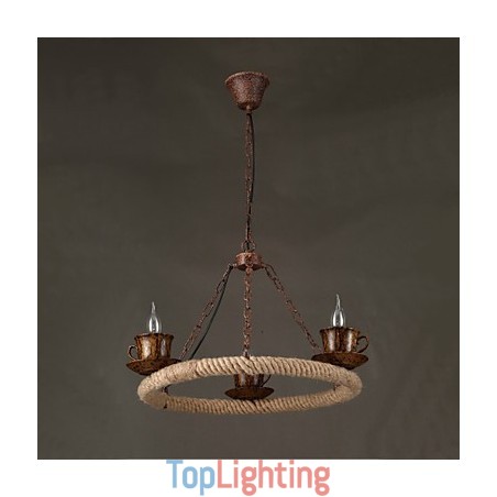 Vintage Country Painting Metal Pendant Light Garage