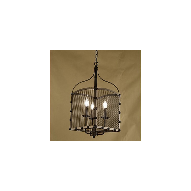 A Net Cover Retro Industrial Wind Cafe Wrought Lron Chandelier