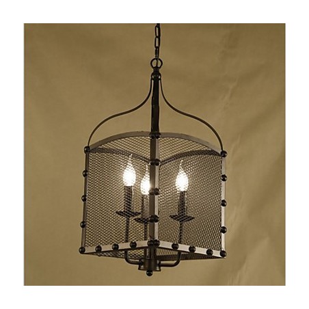 A Net Cover Retro Industrial Wind Cafe Wrought Lron Chandelier