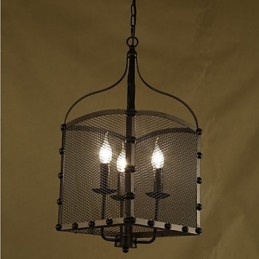 A Net Cover Retro Industrial Wind Cafe Wrought Lron Chandelier