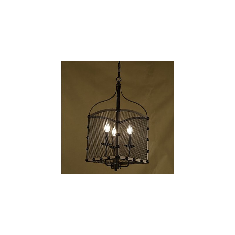 A Net Cover Retro Industrial Wind Cafe Wrought Lron Chandelier