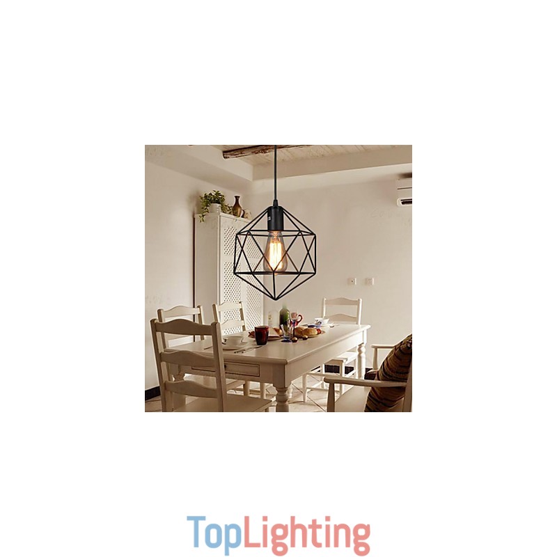 Geometrical Line Diamond Wrought Iron Chandelier Pendant Light Modern Contemporary