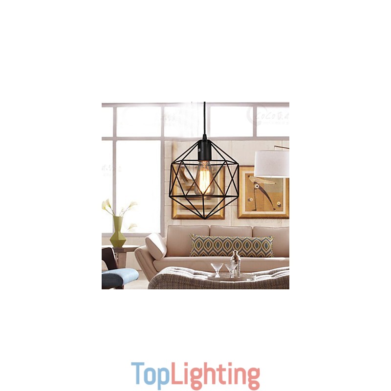 Geometrical Line Diamond Wrought Iron Chandelier Pendant Light Modern Contemporary