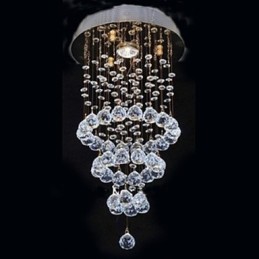 Modern Contemporary Crystal Electroplated Metal Flush Mount