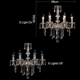 6 Lights Luxury Crystal Chandelier Cognac Color K9 Crystal Chandelier