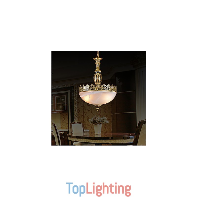 Traditional Classic Vintage Retro Bronze Metal Pendant Light