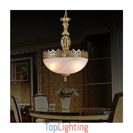 Traditional Classic Vintage Retro Bronze Metal Pendant Light