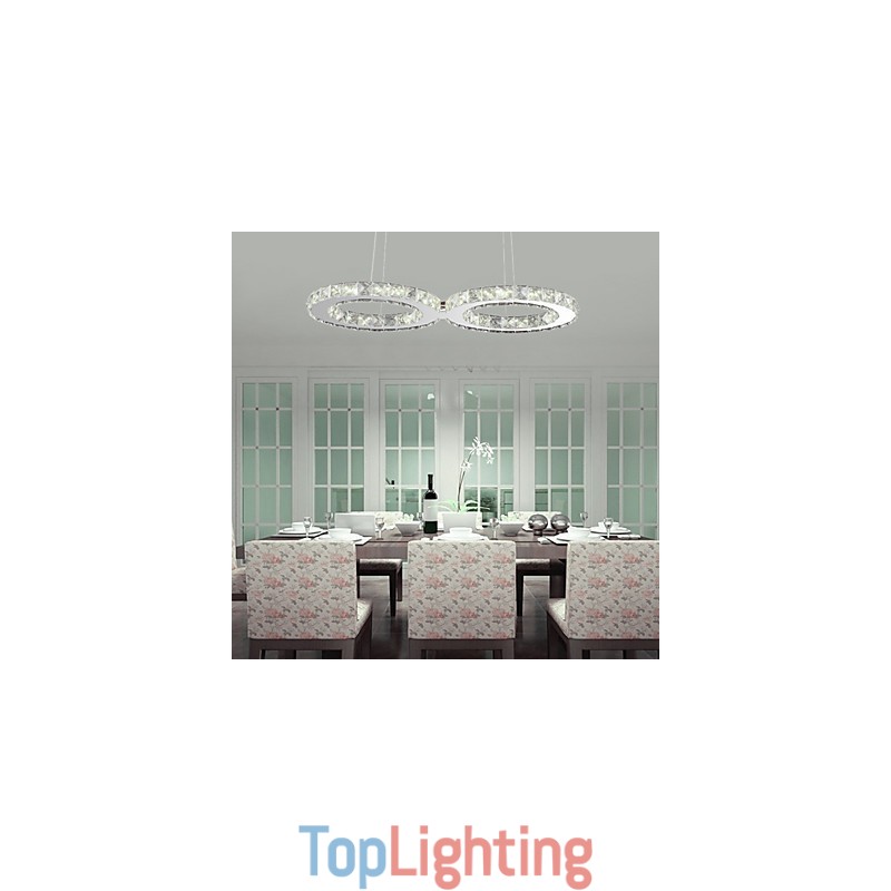 Modern Contemporary Crystal Chrome Metal Pendant Light