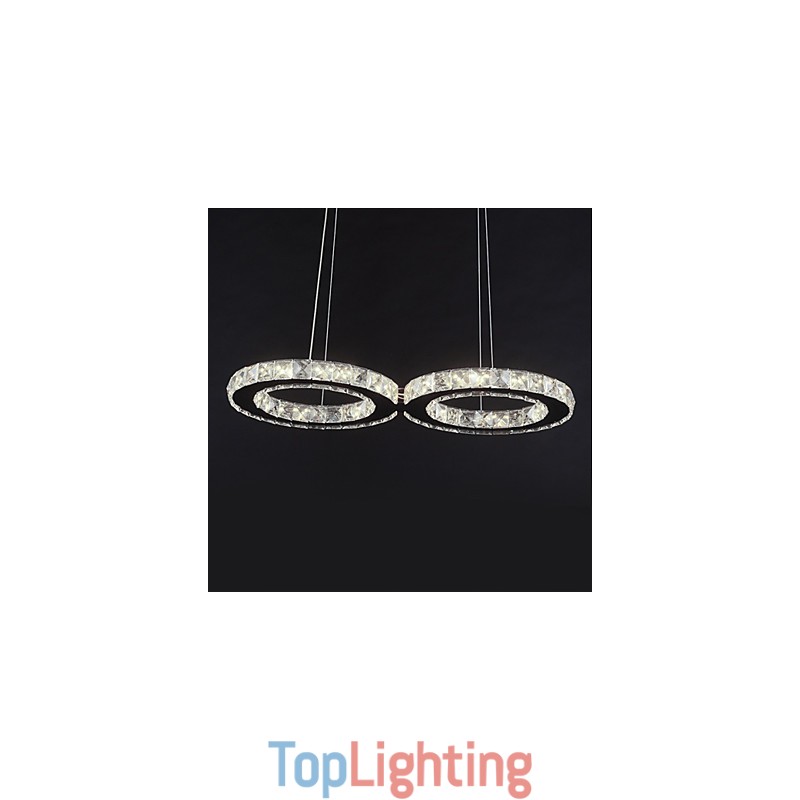 Modern Contemporary Crystal Chrome Metal Pendant Light