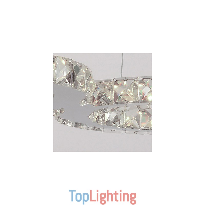 Modern Contemporary Crystal Chrome Metal Pendant Light