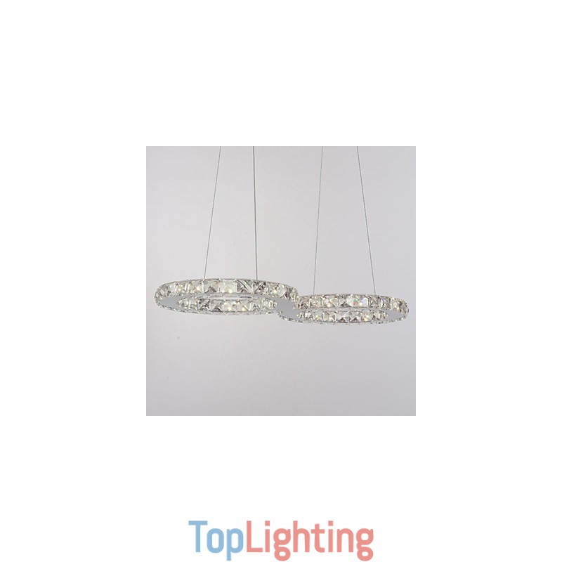 Modern Contemporary Crystal Chrome Metal Pendant Light