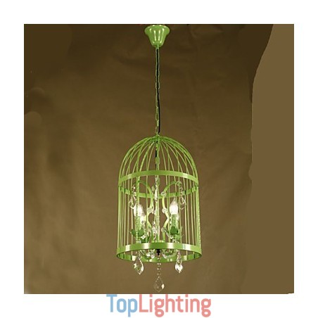 Vintage Iron Cage Staircase Lamp Chandelier Crystal Vintage Iron Cage Staircase Lamp Chandelier Crystal