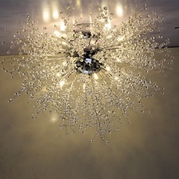 G4 Mitated Crystal Lamp Pendant Light Stainless Steel Dia 90CM