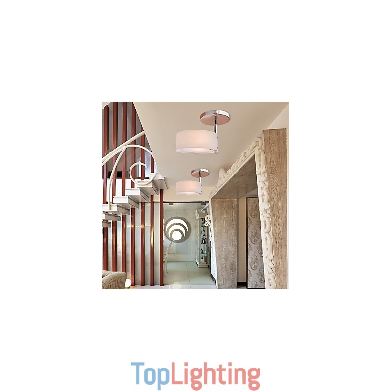 Modern Contemporary Mini Style Chrome Metal Chandelier Flush Mount Garage