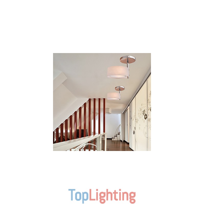 Modern Contemporary Mini Style Chrome Metal Chandelier Flush Mount Garage