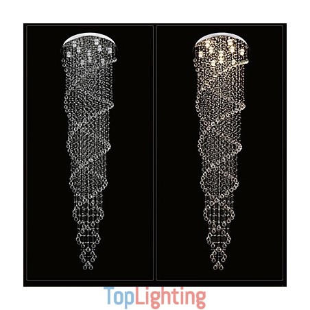 Ceiling Chandelier Light Pendant Light Lamp Lighting Fixtures with K9 Crystal Double Spiral Ceiling Chandelier Light Pendant Light Lamp Lighting Fixtures with K9 Crystal Double Spiral