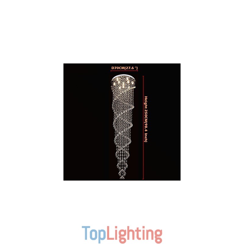 Ceiling Chandelier Light Pendant Light Lamp Lighting Fixtures with K9 Crystal Double Spiral