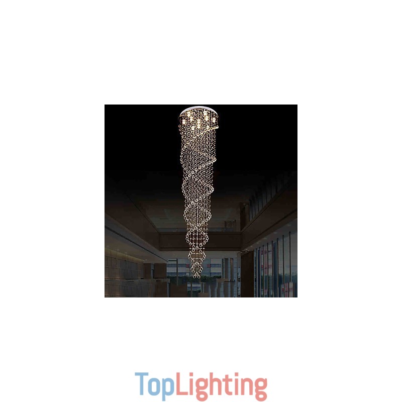 Ceiling Chandelier Light Pendant Light Lamp Lighting Fixtures with K9 Crystal Double Spiral