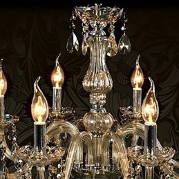 6 Lights Luxury Crystal Chandelier Cognac Color K9 Crystal Chandelier