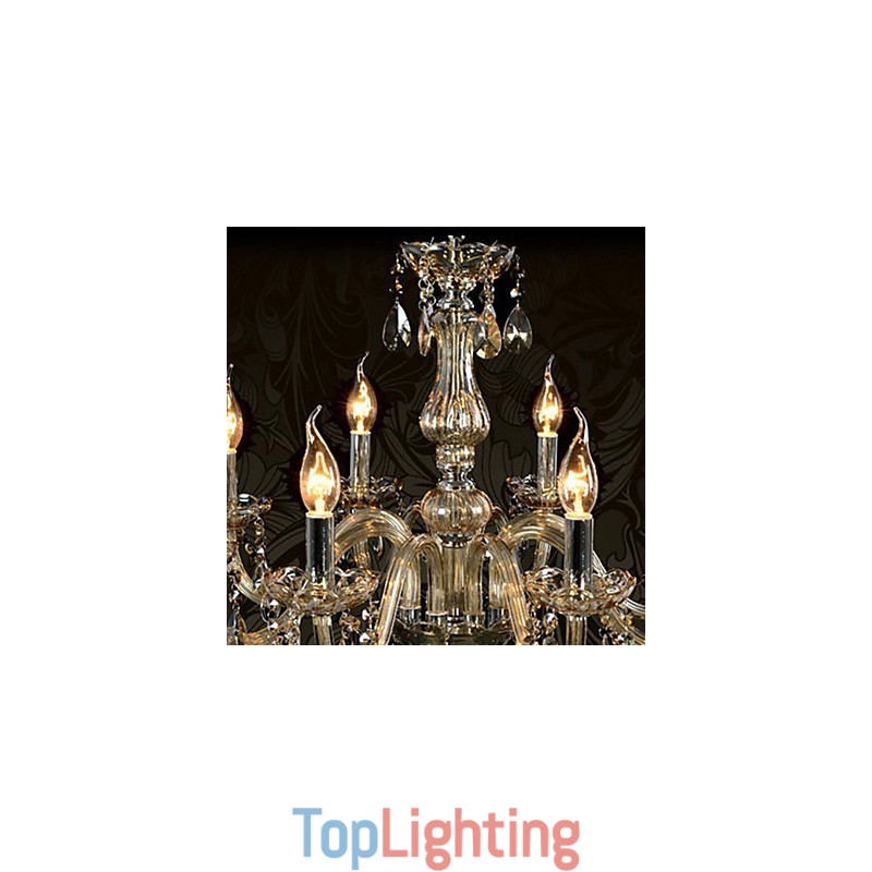 6 Lights Luxury Crystal Chandelier Cognac Color K9 Crystal Chandelier
