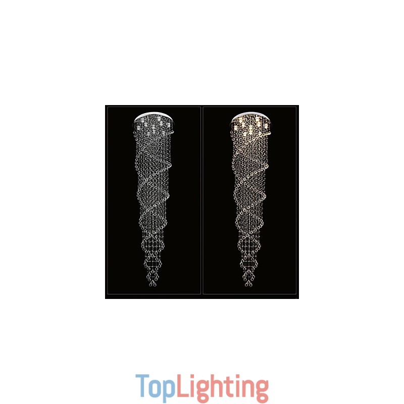 Ceiling Chandelier Light Pendant Light Lamp Lighting Fixtures with K9 Crystal Double Spiral