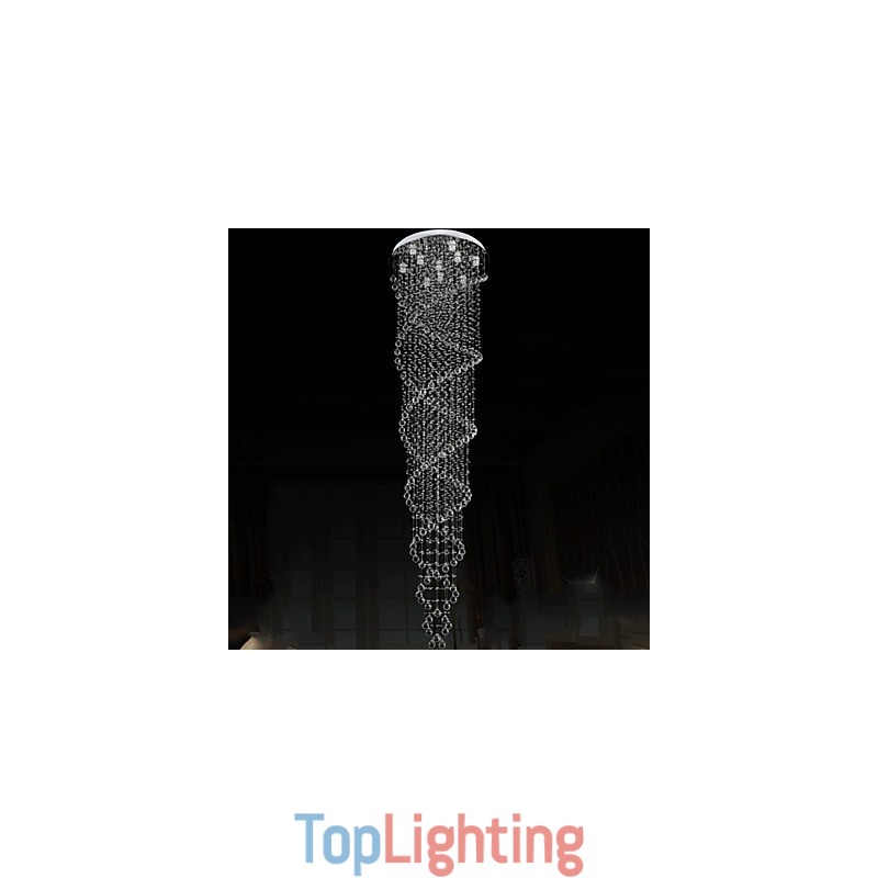 Ceiling Chandelier Light Pendant Light Lamp Lighting Fixtures with K9 Crystal Double Spiral