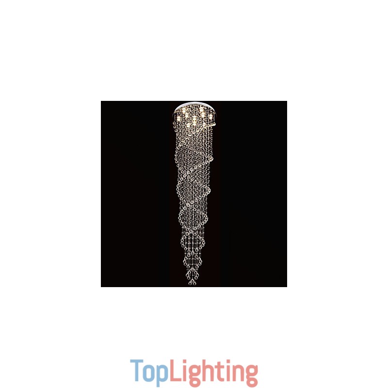 Ceiling Chandelier Light Pendant Light Lamp Lighting Fixtures with K9 Crystal Double Spiral