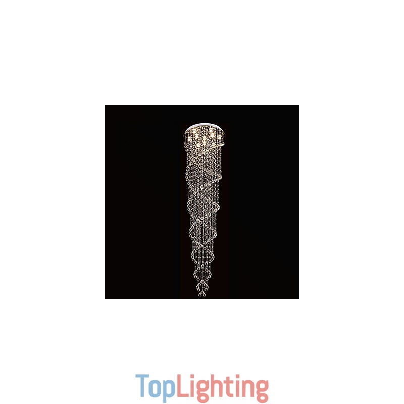 Ceiling Chandelier Light Pendant Light Lamp Lighting Fixtures with K9 Crystal Double Spiral
