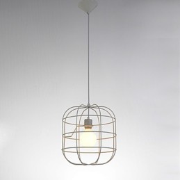 Mini Artistic Birdcage Pendant Lamp 1 Light Mordern Simplicity Finish Black White Metal Carbon Steel Droplight