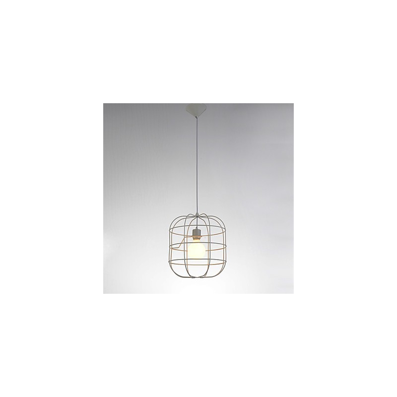 Mini Artistic Birdcage Pendant Lamp 1 Light Mordern Simplicity Finish Black White Metal Carbon Steel Droplight
