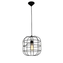 Mini Artistic Birdcage Pendant Lamp 1 Light Mordern Simplicity Finish Black White Metal Carbon Steel Droplight